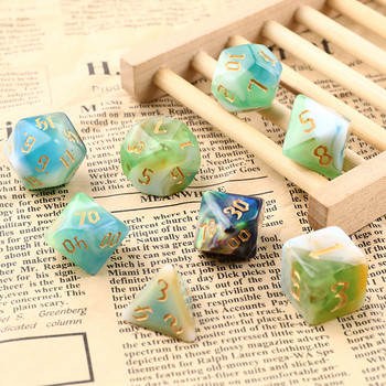 Polyhedral 7-Dice Two-Tone Swirl-DND Dice Set for RPG/MTG D4 D6 D8 D10 D% D12 D20 Игри със зарове 7 бр./компл. Family Party Board Games