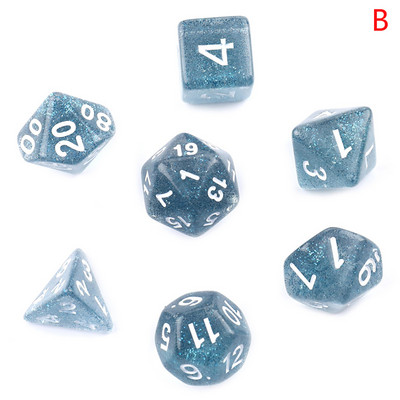 Daugiakampis 7 kauliukų dviejų atspalvių sūkurinis-DND kauliukų rinkinys, skirtas RPG/MTG D4 D6 D8 D10 D% D12 D20 žaidimai su kauliukais 7 vnt/komplektas Šeimos vakarėlių stalo žaidimai