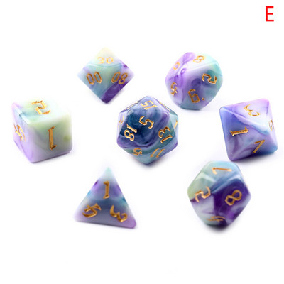 Daugiakampis 7 kauliukų dviejų atspalvių sūkurinis-DND kauliukų rinkinys, skirtas RPG/MTG D4 D6 D8 D10 D% D12 D20 žaidimai su kauliukais 7 vnt/komplektas Šeimos vakarėlių stalo žaidimai