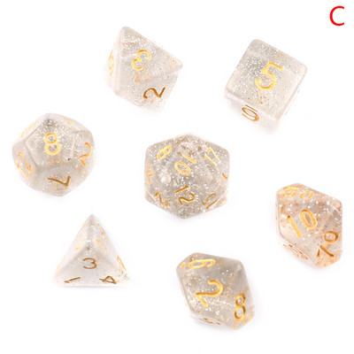 Daugiakampis 7 kauliukų dviejų atspalvių sūkurinis-DND kauliukų rinkinys, skirtas RPG/MTG D4 D6 D8 D10 D% D12 D20 žaidimai su kauliukais 7 vnt/komplektas Šeimos vakarėlių stalo žaidimai