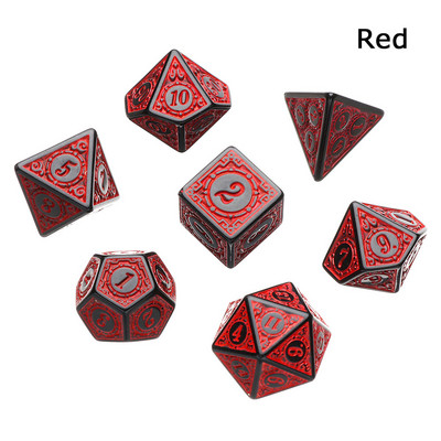 Karštas daugiapusis 7 kauliukų rinkinys Žaidimo kauliukai skirti TRPG DND priedams Daugiakampis D4 D6 D8 D10 D12 D20 kauliukas TRPG DND priedams