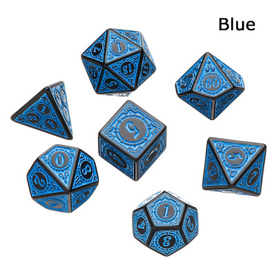 Karštas daugiapusis 7 kauliukų rinkinys Žaidimo kauliukai skirti TRPG DND priedams Daugiakampis D4 D6 D8 D10 D12 D20 kauliukas TRPG DND priedams