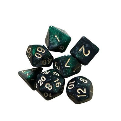 Karštas daugiapusis 7 kauliukų rinkinys Žaidimo kauliukai skirti TRPG DND priedams Daugiakampis D4 D6 D8 D10 D12 D20 kauliukas TRPG DND priedams