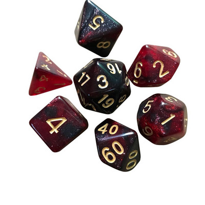 Karštas daugiapusis 7 kauliukų rinkinys Žaidimo kauliukai skirti TRPG DND priedams Daugiakampis D4 D6 D8 D10 D12 D20 kauliukas TRPG DND priedams