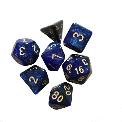 Karštas daugiapusis 7 kauliukų rinkinys Žaidimo kauliukai skirti TRPG DND priedams Daugiakampis D4 D6 D8 D10 D12 D20 kauliukas TRPG DND priedams