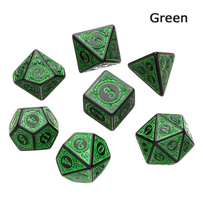 Karštas daugiapusis 7 kauliukų rinkinys Žaidimo kauliukai skirti TRPG DND priedams Daugiakampis D4 D6 D8 D10 D12 D20 kauliukas TRPG DND priedams