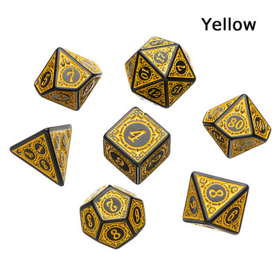Karštas daugiapusis 7 kauliukų rinkinys Žaidimo kauliukai skirti TRPG DND priedams Daugiakampis D4 D6 D8 D10 D12 D20 kauliukas TRPG DND priedams