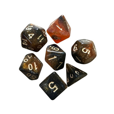 Karštas daugiapusis 7 kauliukų rinkinys Žaidimo kauliukai skirti TRPG DND priedams Daugiakampis D4 D6 D8 D10 D12 D20 kauliukas TRPG DND priedams