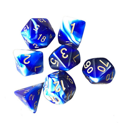 Karštas daugiapusis 7 kauliukų rinkinys Žaidimo kauliukai skirti TRPG DND priedams Daugiakampis D4 D6 D8 D10 D12 D20 kauliukas TRPG DND priedams