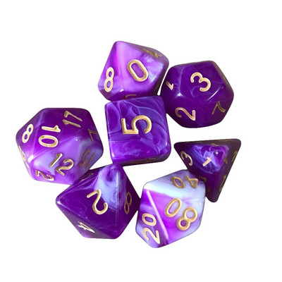 Karštas daugiapusis 7 kauliukų rinkinys Žaidimo kauliukai skirti TRPG DND priedams Daugiakampis D4 D6 D8 D10 D12 D20 kauliukas TRPG DND priedams