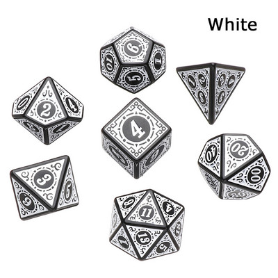 Karštas daugiapusis 7 kauliukų rinkinys Žaidimo kauliukai skirti TRPG DND priedams Daugiakampis D4 D6 D8 D10 D12 D20 kauliukas TRPG DND priedams