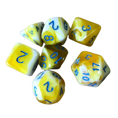 Karštas daugiapusis 7 kauliukų rinkinys Žaidimo kauliukai skirti TRPG DND priedams Daugiakampis D4 D6 D8 D10 D12 D20 kauliukas TRPG DND priedams