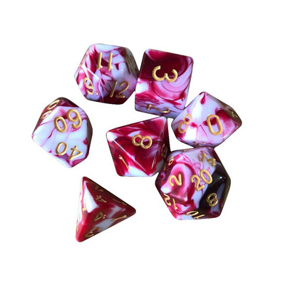 Karštas daugiapusis 7 kauliukų rinkinys Žaidimo kauliukai skirti TRPG DND priedams Daugiakampis D4 D6 D8 D10 D12 D20 kauliukas TRPG DND priedams