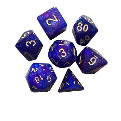 Karštas daugiapusis 7 kauliukų rinkinys Žaidimo kauliukai skirti TRPG DND priedams Daugiakampis D4 D6 D8 D10 D12 D20 kauliukas TRPG DND priedams