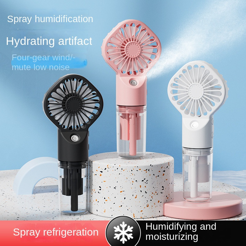 Nešiojamas rankinis purškimo ventiliatorius 4 greičių reguliuojamas vėjo greitis USB įkraunamas rankinis ventiliatorius lauko oro aušintuvas