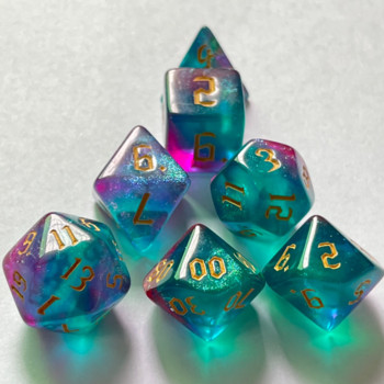 7 τεμάχια νέων διπλών χρωμάτων Dice Polyhedral επιτραπέζιο παιχνίδι Ψηφιακά ζάρια για DND TRPG RPG D20 D12 D10 D8 D6 D4 Κιτ επιτραπέζιου παιχνιδιού με ζάρια