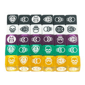 Παιχνίδι Dice 6τμχ D6 Dice Διαφανές πράσινο κίτρινο μωβ Αδιαφανές μαύρο λευκό για επιτραπέζιο παιχνίδι