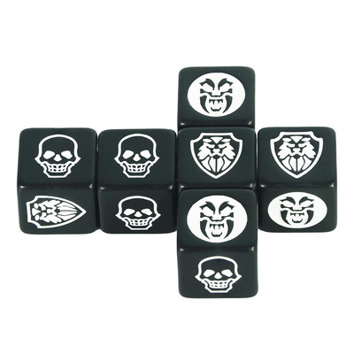 Παιχνίδι Dice 6τμχ D6 Dice Διαφανές πράσινο κίτρινο μωβ Αδιαφανές μαύρο λευκό για επιτραπέζιο παιχνίδι