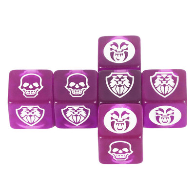 Παιχνίδι Dice 6τμχ D6 Dice Διαφανές πράσινο κίτρινο μωβ Αδιαφανές μαύρο λευκό για επιτραπέζιο παιχνίδι