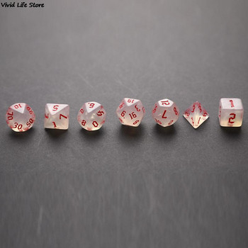 Iridescent Glitter Polyhedral Dice Set D4 D6 D8 D10 D% D12 D20 for επιτραπέζιο παιχνίδι