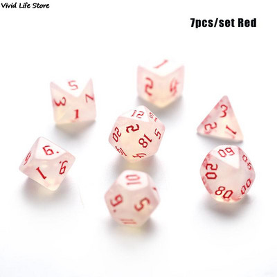 Vaivorykštis blizgantis daugiakampis kauliukų rinkinys D4 D6 D8 D10 D% D12 D20 stalo žaidimui