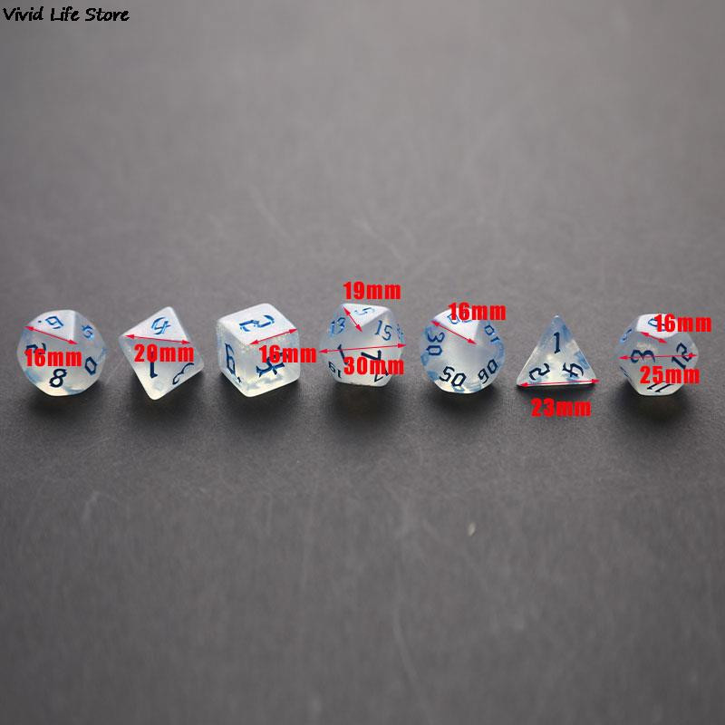 Vaivorykštis blizgantis daugiakampis kauliukų rinkinys D4 D6 D8 D10 D% D12 D20 stalo žaidimui