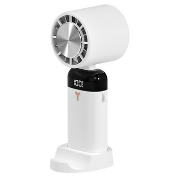 Ръчен настолен вентилатор USB акумулаторен сгъваем въздушен охладител 3600mAh ултра тих LED цифров дисплей за домашен офис общежитие за пътуване
