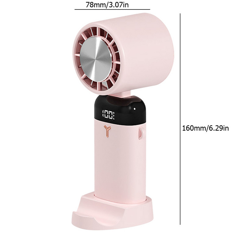 Ručni stolni ventilator USB punjivi sklopivi hladnjak zraka 3600mAh Ultra tihi LED digitalni zaslon za kućni ured Putna spavaonica