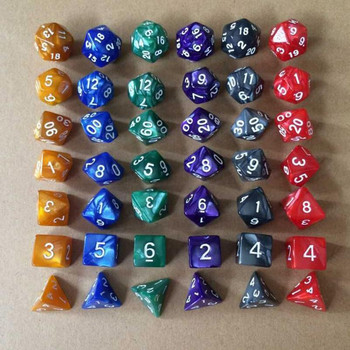 7 τμχ/Σετ Color Dice Polyhedral DnD Mixed Playing Cubes Παιχνίδι Επιτραπέζιο παιχνίδι Dice Set Ένα τέλειο δώρο για το TRPG Game Lover Running Group