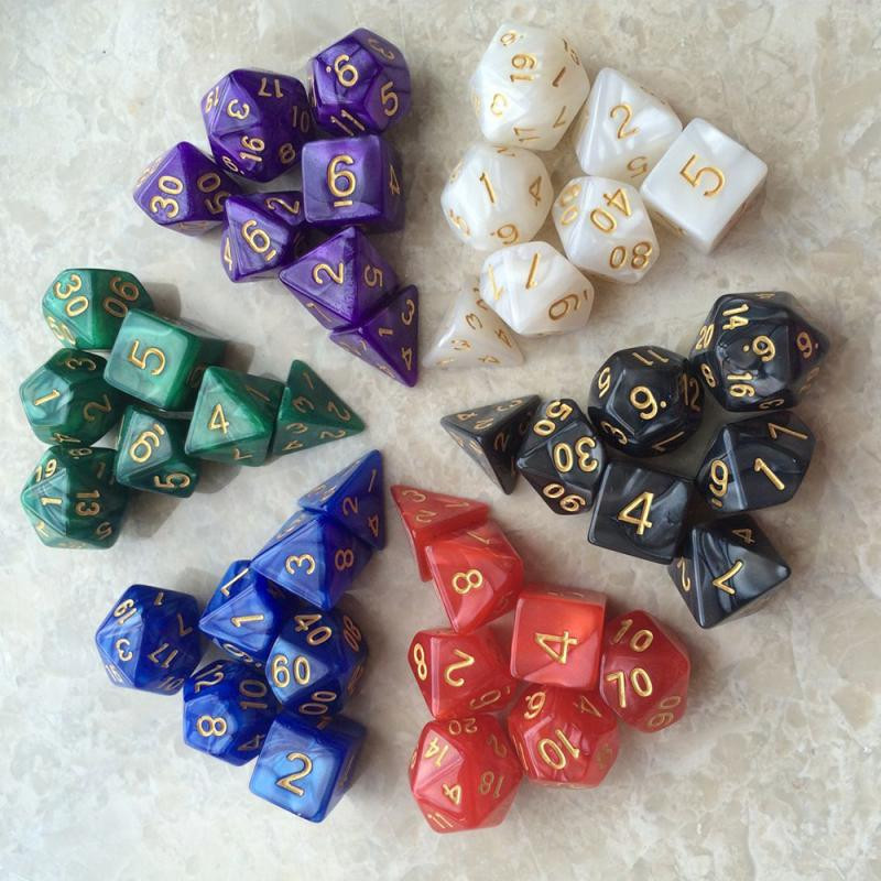 7 τμχ/Σετ Color Dice Polyhedral DnD Mixed Playing Cubes Παιχνίδι Επιτραπέζιο παιχνίδι Dice Set Ένα τέλειο δώρο για το TRPG Game Lover Running Group