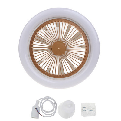 2023 m. Naujas 30 W lubų ventiliatorius su LED apšvietimu, 3 menčių modernus E27, skirtas galvos ventiliatoriui su 1 m E27 kabeliu miegamajam