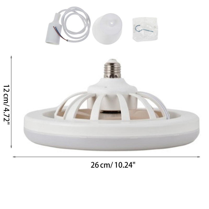 2023 m. Naujas 30 W lubų ventiliatorius su LED apšvietimu, 3 menčių modernus E27, skirtas galvos ventiliatoriui su 1 m E27 kabeliu miegamajam