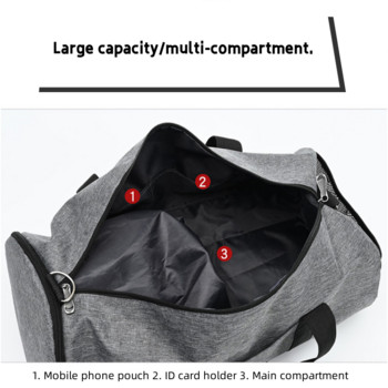 Τσάντα γυμναστικής με θήκη παπουτσιών Ελαφριά αθλητική τσάντα ταξιδιού με μακρύ λουράκι Πολυλειτουργική τσάντα Weekend Overnight