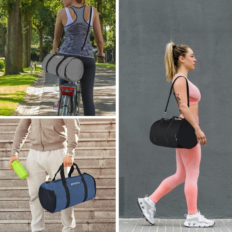 Sporto krepšys su batų skyriumi Lengvas sportinis dviračių krepšys Kelioninis krepšys su ilgu dirželiu Daugiafunkcinis savaitgalio krepšys nakčiai