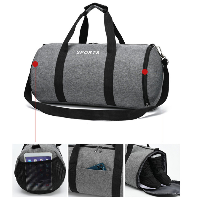 Sporto krepšys su batų skyriumi Lengvas sportinis dviračių krepšys Kelioninis krepšys su ilgu dirželiu Daugiafunkcinis savaitgalio krepšys nakčiai