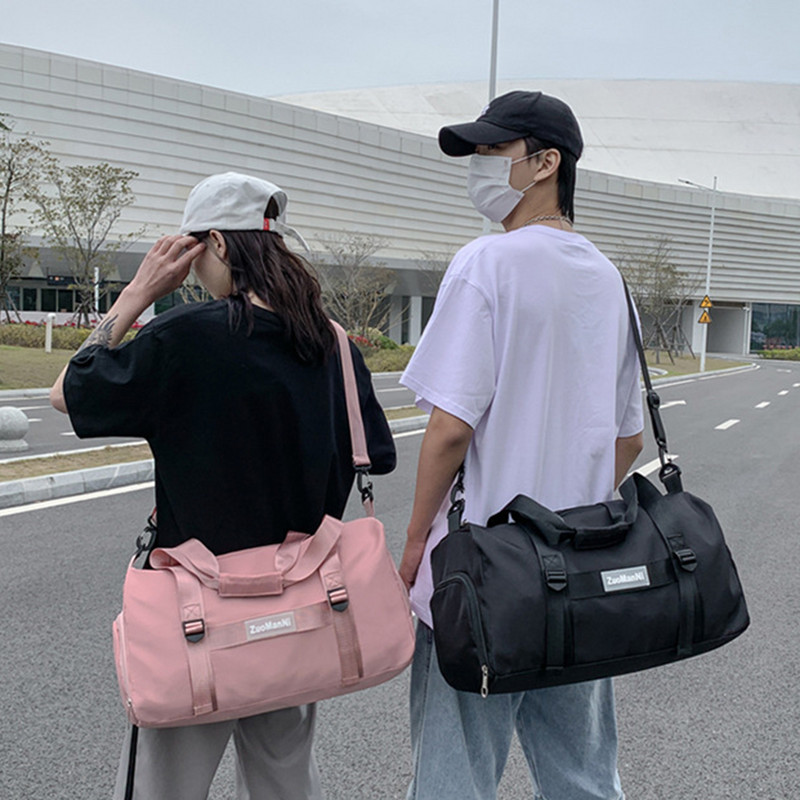 Nylon száraz nedves elválasztó táskák nagy kapacitású fitnesz edzőtáska vízálló cipőrekesszel, többfunkciós férfiaknak, nőknek