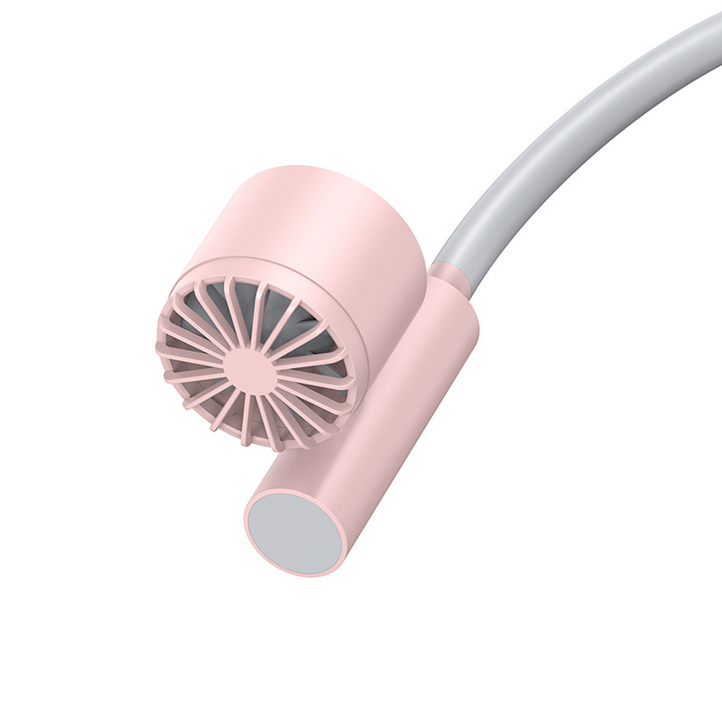 Mini C tipo laisvų rankų ventiliatoriai, įkraunami be ašmenų, dvigubos galvutės ventiliatorius, 3 greičių 1200 mAh nutildymas, skirtas kelionėms lauke