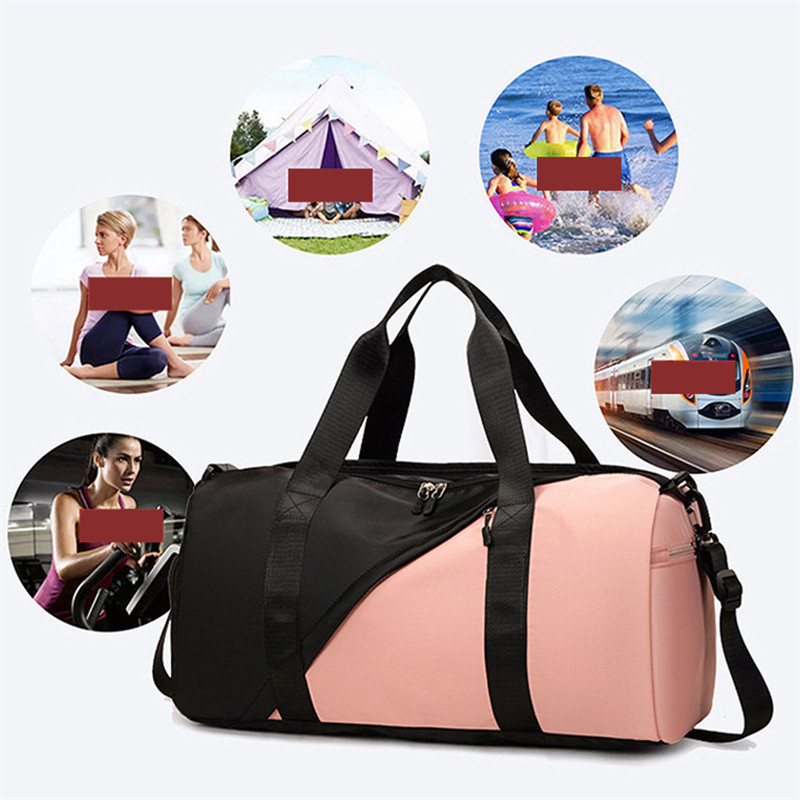 Veekindlad nailonist spordisaalikotid Mehed Naiste Treening Fitness Käekott Patchwork Reisikott Joogamatt Kott kingadega Sahtel