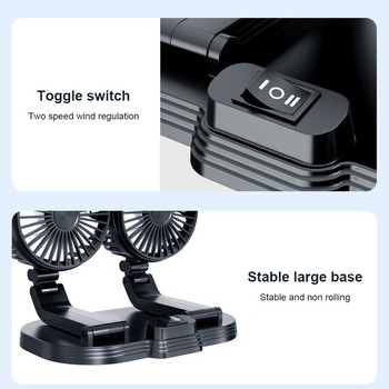Автоматичен вентилатор за охлаждане Micro USB електрически автомобилен циркулатор 360 градуса регулируем мини автомобилен вентилатор охладител Сгъваем нисък шум за домашна употреба в кола