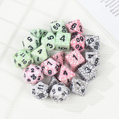 7 tk / komplekt Polyhedral 7 täringukomplekti täringud TRPG jaoks DND tarvikud D4 D6 D8 D10 D12 D20 Täringud lauakaardimängude matemaatikamängude jaoks