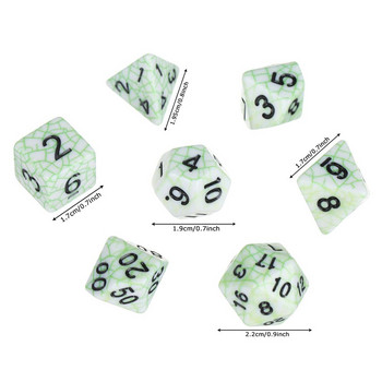 7Pcs/Σετ Polyhedral 7-Die Dice Set Game Dice For TRPG DND Αξεσουάρ D4 D6 D8 D10 D12 D20 Dice for Board Game Card Games Μαθηματικά