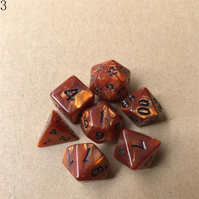 7 tk / komplekt Polyhedral 7 täringukomplekti täringud TRPG jaoks DND tarvikud D4 D6 D8 D10 D12 D20 Täringud lauakaardimängude matemaatikamängude jaoks