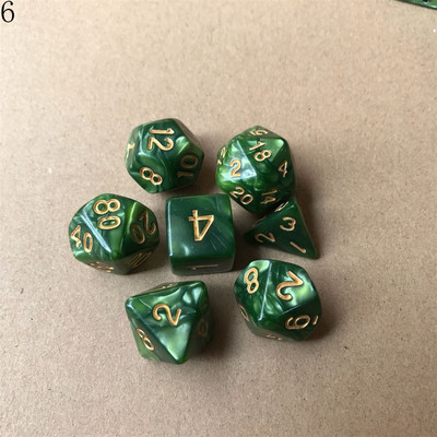 7 tk / komplekt Polyhedral 7 täringukomplekti täringud TRPG jaoks DND tarvikud D4 D6 D8 D10 D12 D20 Täringud lauakaardimängude matemaatikamängude jaoks