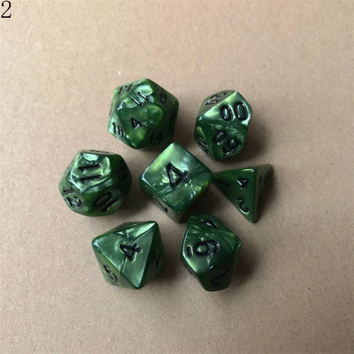 7 tk / komplekt Polyhedral 7 täringukomplekti täringud TRPG jaoks DND tarvikud D4 D6 D8 D10 D12 D20 Täringud lauakaardimängude matemaatikamängude jaoks