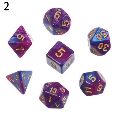 7 tk / komplekt Polyhedral 7 täringukomplekti täringud TRPG jaoks DND tarvikud D4 D6 D8 D10 D12 D20 Täringud lauakaardimängude matemaatikamängude jaoks