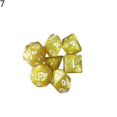 7 tk / komplekt Polyhedral 7 täringukomplekti täringud TRPG jaoks DND tarvikud D4 D6 D8 D10 D12 D20 Täringud lauakaardimängude matemaatikamängude jaoks