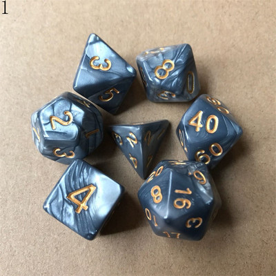 7 tk / komplekt Polyhedral 7 täringukomplekti täringud TRPG jaoks DND tarvikud D4 D6 D8 D10 D12 D20 Täringud lauakaardimängude matemaatikamängude jaoks