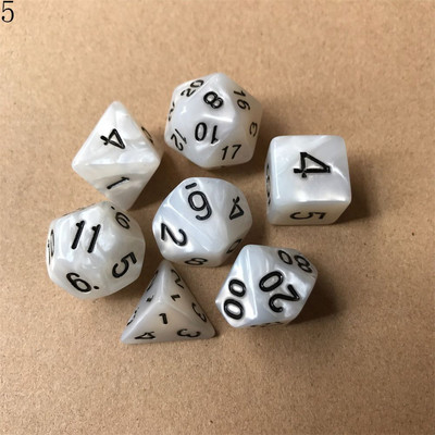 7 tk / komplekt Polyhedral 7 täringukomplekti täringud TRPG jaoks DND tarvikud D4 D6 D8 D10 D12 D20 Täringud lauakaardimängude matemaatikamängude jaoks