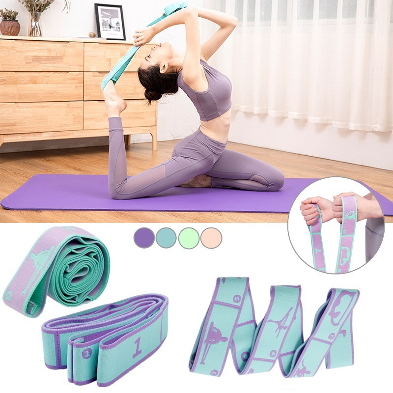 Cureaua de tragere pentru yoga, curea din poliester, latex, elastic, dans latin, bandă de întindere, buclă, yoga, pilates, sală de gimnastică, benzi de rezistență pentru exerciții fizice