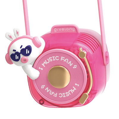 Mini ventilator pentru copii, desene animate, portabil, agățat pentru gât, ventilator de răcire cu șnur, reglabil cu 3 viteze pentru călătorii de vară, folosiți mâinile libere